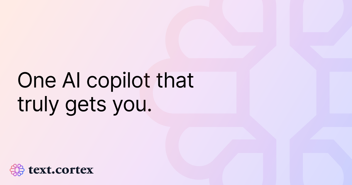 TextCortex: One AI copilot that truly gets you. website picture