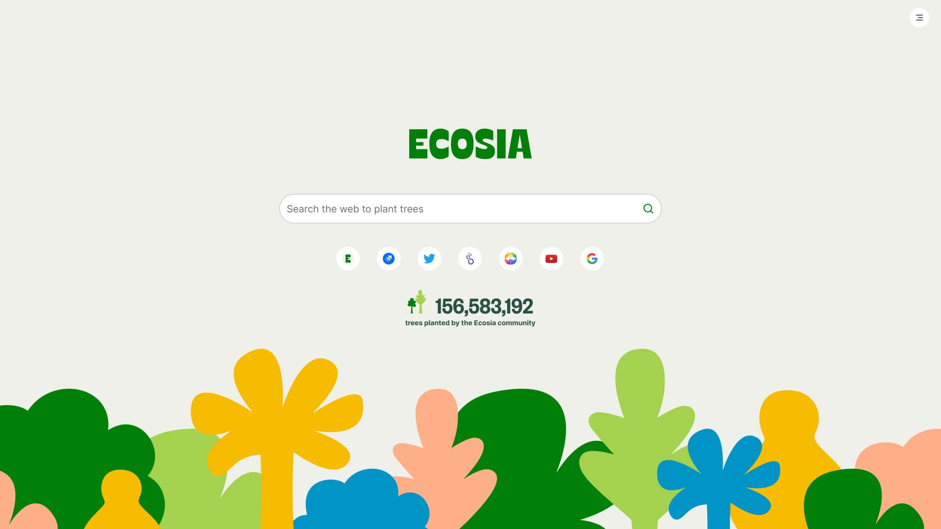 Ecosia - the search engine that plants trees website picture