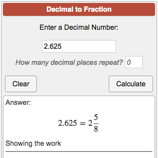 Decimal to Fraction Calculator website picture