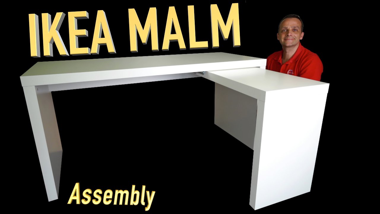 Ikea MALM Desk with pull out panel Assembly instructions - YouTube website picture