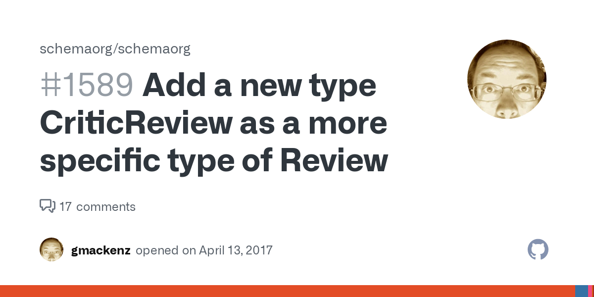 Add a new type CriticReview as a more specific type of Review · Issue #1589 · schemaorg/schemaorg website picture